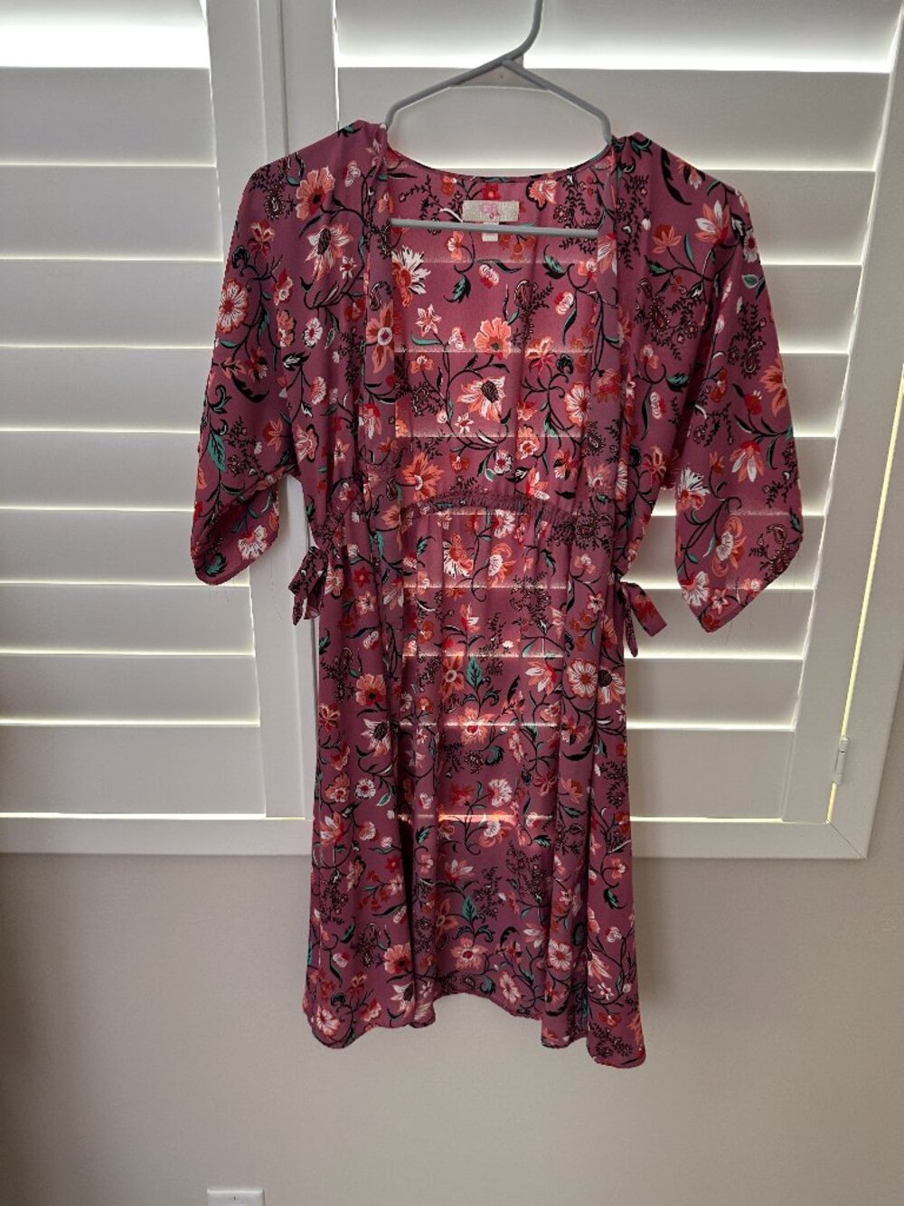 GB Girls purple floral duster - Size M